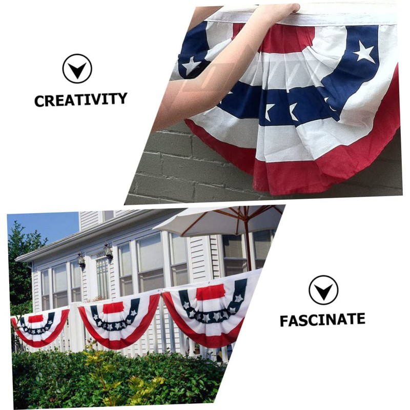SUPVOX American Flag Bunting Skirt 5pcs Decorative Banner Fan Shaped