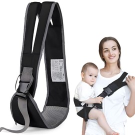 Baby Carrier, Portable Toddler Carrier Baby Sling Carrier with Adjustable Comfortable Shoulder Straps, Soft Anti-Slip Ergonomic Baby Sling for Newborn, Infant up to 55Lbs (Black)