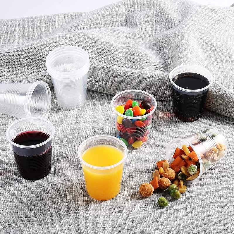 HOT BARGAINS, 1000 X 5oz Clear Plastic Reusable Cups 5oz