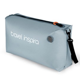 travel inspira Vacuum Bags with Pump - Space Saver Compression Solution for Suitcases & Backpacks, Professional IP67 Reusable, Lightweight, & Durable Light Gray Blue