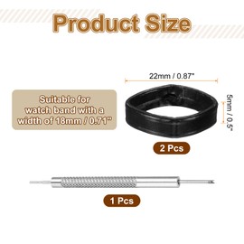 sourcing map 2pcs Leather Watch Band Loops 24mm Replacement Watch Band Keeper Watch Strap Holder Retainer Wristwatch Strap Fastener Rings, Black