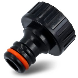 BRADAS® Tap Connector Black Line 1 Inch x 3/4 Inch Tap Connection Connector Garden Hose Adapter Tap Piece for Taps with Thread Garden Hose Tap Connection Irrigation System