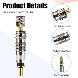 Presta Valve Core Replacement Kit – 21PCS Tubeless Bike Tire Repair Set with Valve Cores, Presta Valve Caps, Core Remover Tool for MTB, Road Bike, Bicycles