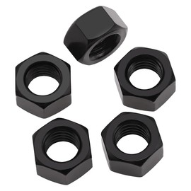 #8-32 (50 Pack) Stainless Steel Hex Nuts, US Standard Hexagon Nuts, Stainless Steel 304 (18-8), UNC Coarse Thread Hex Nuts, Black Coated