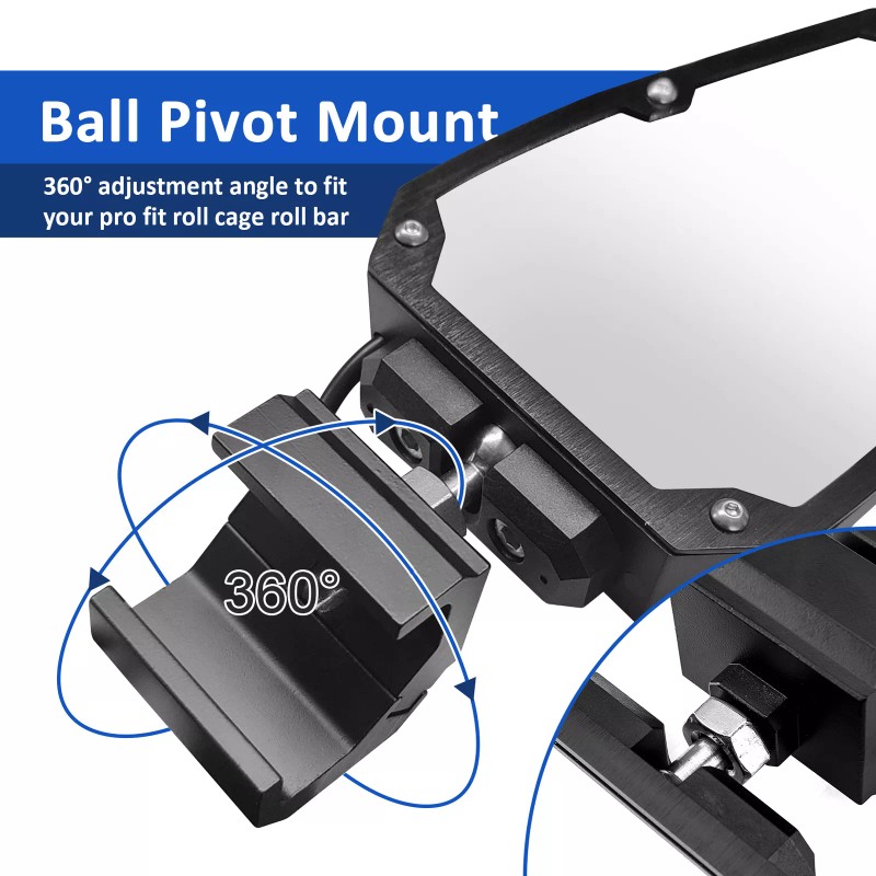 DYSO Racing Side Rear View Mirror w/24 LED Light For