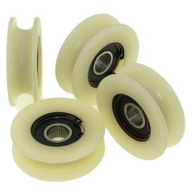 Nylon Pulley Wheels with 10 mm Round Groove 45 mm Diameter 10 mm Bearing 50 kg Load Capacity Precisely Made in the EU (45-10-10) Pack of 4
