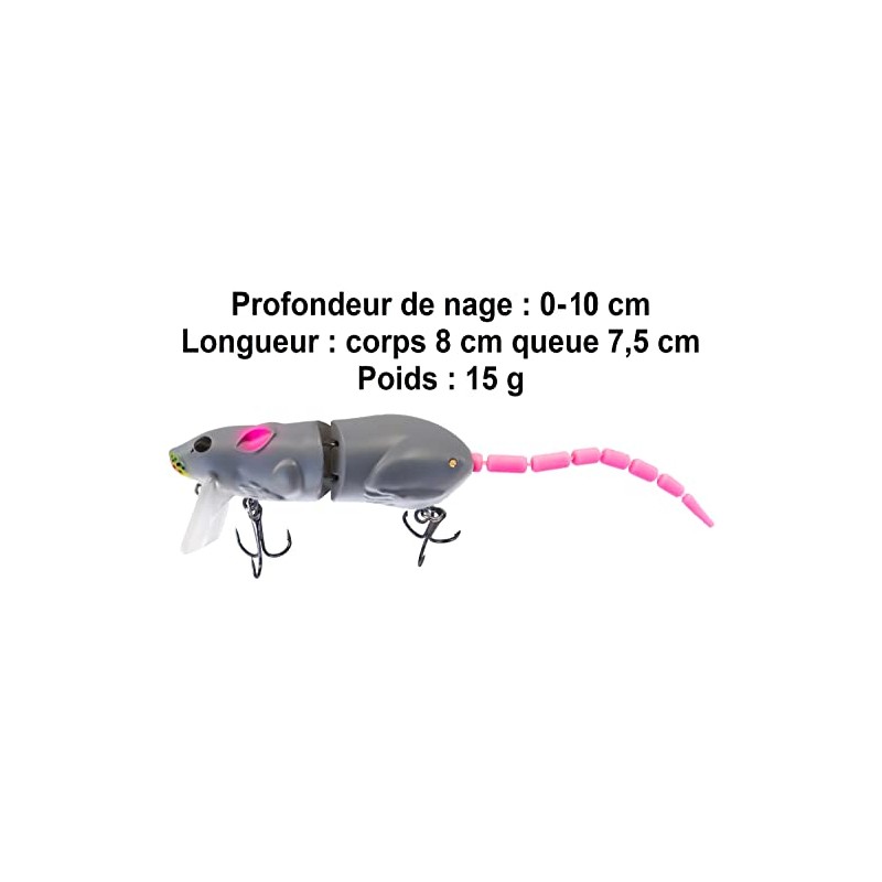 Articulated Mouse Lure 8 cm 15 g - Rat Pike