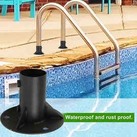 Chain Link Fence Pole Floor Flange, Heavy, Solid Fence Post Concrete Bracket, Round Post Base Bracket for Holding Fence, Mailbox, Pergola Railings, Deck Round Posts (52 mm)