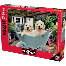 Anatolian Puppies in A Wheelbarrow Jigsaw Puzzle (260 Piece), Multicolor (3310)