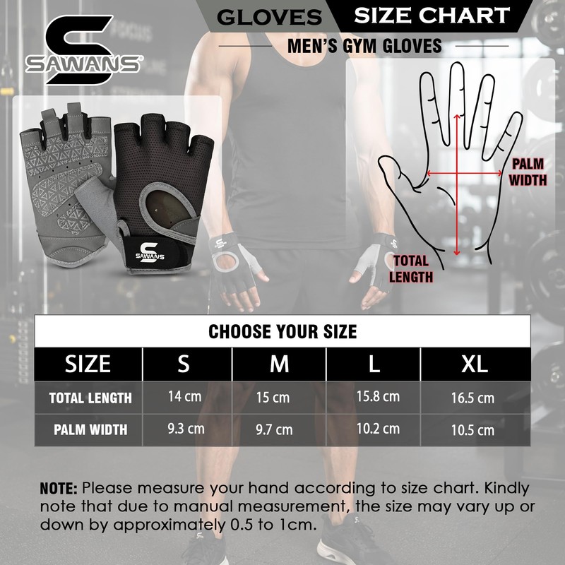 SAWANS Weight Lifting Gloves for Men & Women, Padded Gym