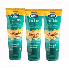 Dermatonics Manuka Honey Heel and Elbow Moisturizing & Exfoliating Cream for Dry and Cracked Heels | Dry Feet Treatment & Cracked Heel Repair for Rough, Dry and Cracked Feet, 2.46 oz Tube, 3 Pack