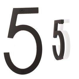 5" Modern Address House Numbers for Outside,Easy to Install 3D Black Weatherproof Address Number with Nails Kit & Template for Exterior House Address,Garage Gate,Street,Farmhouse Number 5