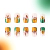 24 Pcs Fall Press on Nails Short Medium Fake Nails