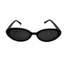 VIGUEUR Retro Oval Sunglasses for Women, Black Small Shade UV400