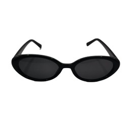 VIGUEUR Retro Oval Sunglasses for Women, Black Small Shade UV400 Protection