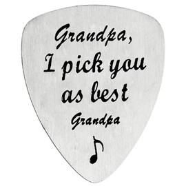 Grandpa Guitar Pick- Grandpa Gift for Father's Day, Grandpa Gifts from Grandchildren, Christmas Birthday Gifts for Grandpa- I Pick You As Best Grandpa