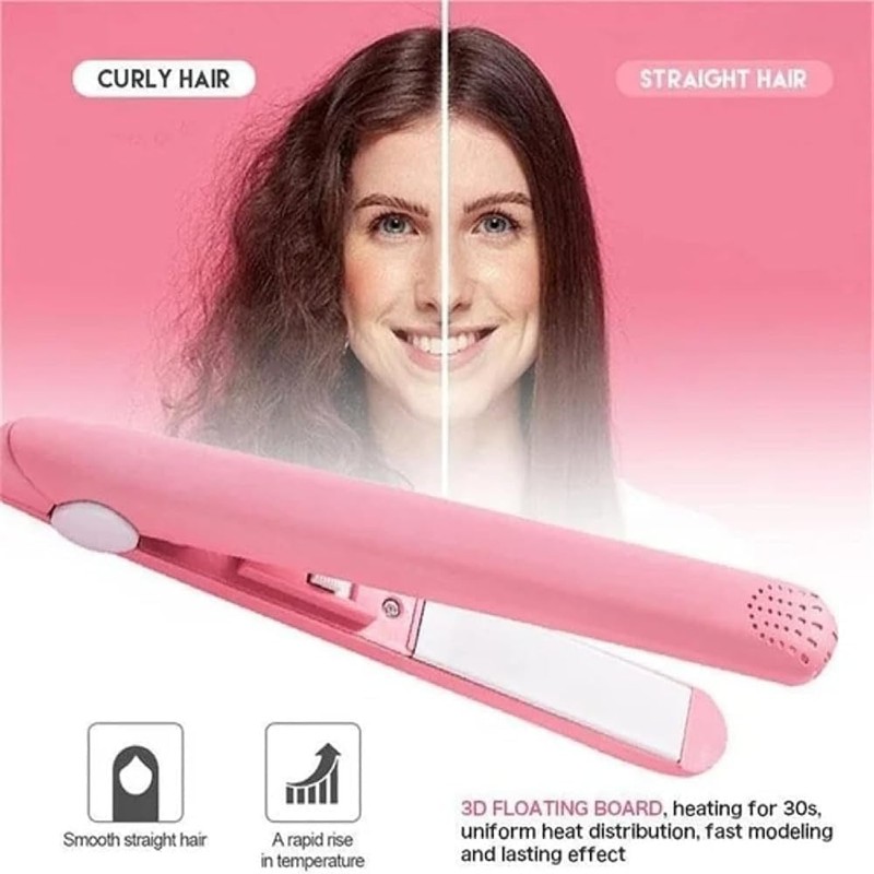 Mini Ceramic Curling Iron for Short and Fine Hair, 2-in-1