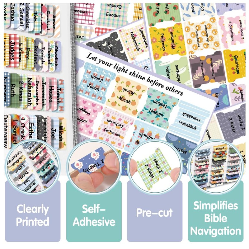 Holy Bible Tabs for Women and Men, 66 Laminated Position