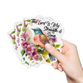 (3Pcs) The Lord is My Strength and Song Sticker Faith Christian Sticker Religious Sticker Bird Sticker Waterproof Die-Cut Vinyl Sticker for Water Bottle Phone Laptop for Teen Adult (2 Inches)