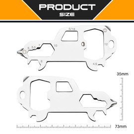 Christmas Stocking Stuffers for Men Adults Dad, Keychain Multi-tool 11 in 1 Pocket Gadgets Tools Bottle Opener Screwdriver, EDC Tool Key Ring Anniversary Birthday Gifts for Men Women (Car)