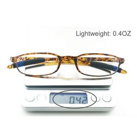 Mcoorn Tortoise Blue Light Blocking Reading Glasses(Flexible and Lightweight) Plastic Portable Readers