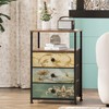 Tohomeor Nightstand with 3 Fabric Drawers Retro End Table with