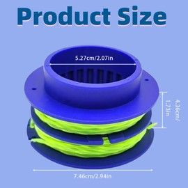Hakolisz KLS 124-03 Replacement 16 ft 0.08-in Trimmer Spool line,Compatible with Kobalt 24-Volt Max Weed Wacker String Trimmer,Dual-line Replacement Spool for Kobalt Weed Eater String(3 Pack)