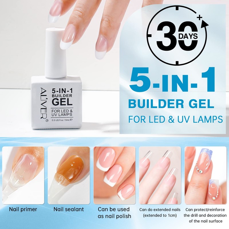 Builder Gel, Builder Base, 5 In 1 Nail Builder Gel