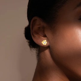 13-Piece Women's Stud Earrings Set, Zirconia Hearts and Symbols, Gold, Rose Gold, White Gold, 8mm