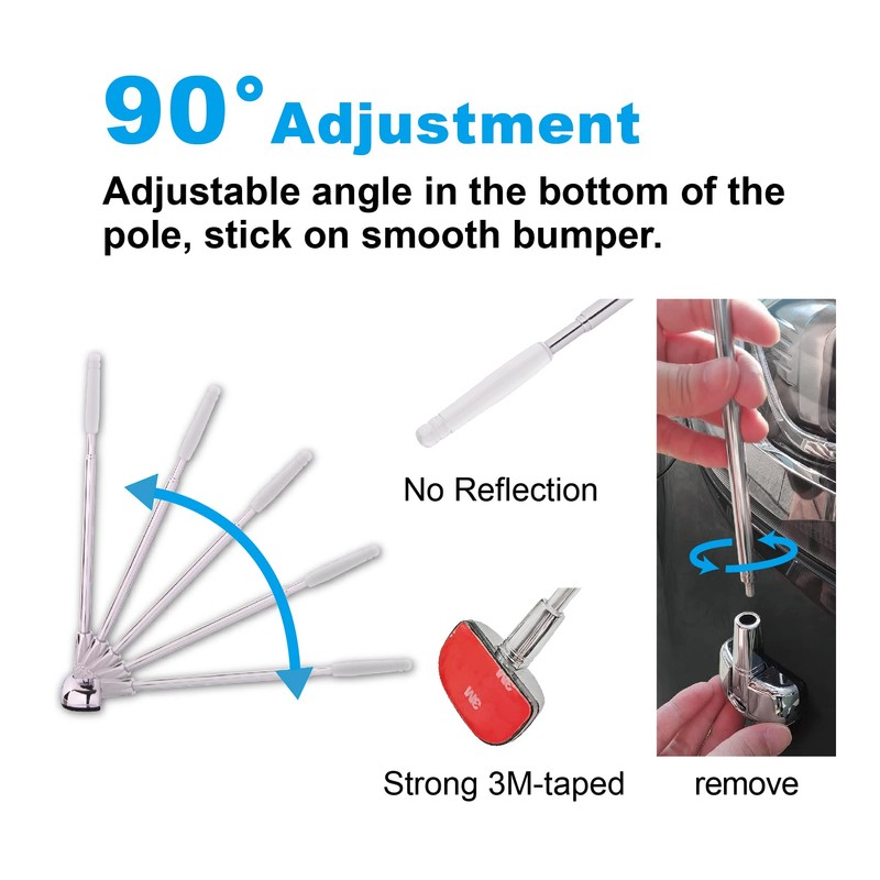 2-Pack Car Bumper Corner Antenna Pole Adjust Driving Parking Marker