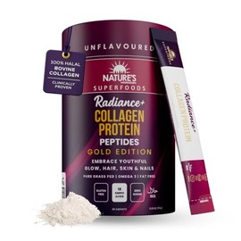 Radiance+ Halal Collagen Protein | Hydrolysed Grass-Fed Bovine Peptides | Daily Hair, Skin, Nail Vitamins & Joint Support | Beauty | Keto | Gluten-Free, Dairy-Free | 30 Sachets by Nature's Horizon®