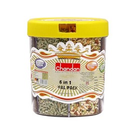 Chandan Mouth Freshener 6 in 1 Royal Pack Mukhwas | Elaichi Sounf, Churi Sounf, Ice Cream Mix, Jet Mix, Gulab Mix & Softy Tukda | 100% Natural, 8.11 oz / 230 g