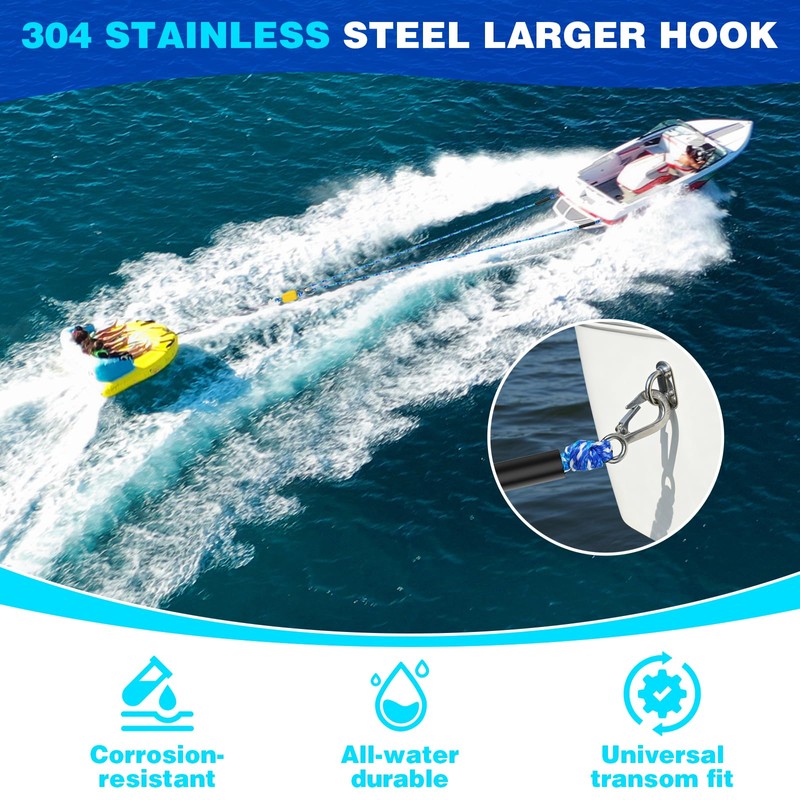 SETYPARY 20FT Boat Tow Harness for Tubing, Self-Centering Floating Boat