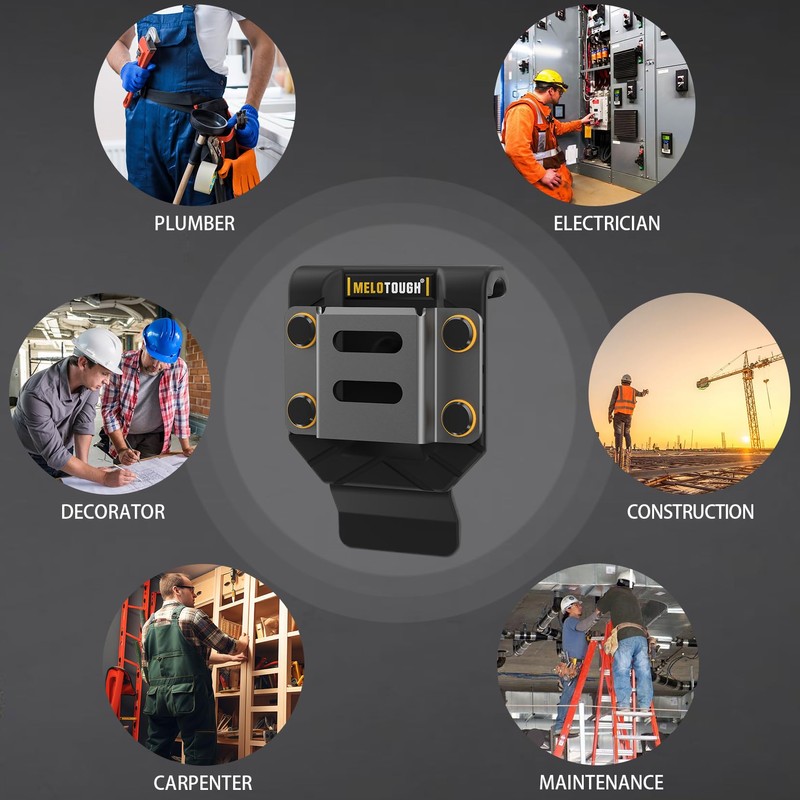 MELOTOUGH Drill Holder for Tool Belt,Drill Belt Clip,Drill Holster,Tape Measure