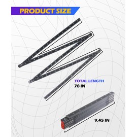 SCUARI Car Fuel Tank Measuring Stick,Car Accessories Folding Measuring Stick,Fuel Tank Measuring Stick 10 Fold to 78",Folding Ruler,Folable Measuring Ruler,Oil Gauging Tape (Black)