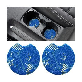 XINLIYA 2 Pack Car Coasters for Drinks Absorbent - 2.75 Inch Cute Car Cup Holder Coasters for Women, Removable Cup Holder Coaster for Your Car, Car Interior Accessories for Women & Girls (Style B)