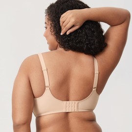 Delimira Women's Confishape Underwire Unlined Bra Full Coverage Plus Size Comfort Support Bras Beige 36D
