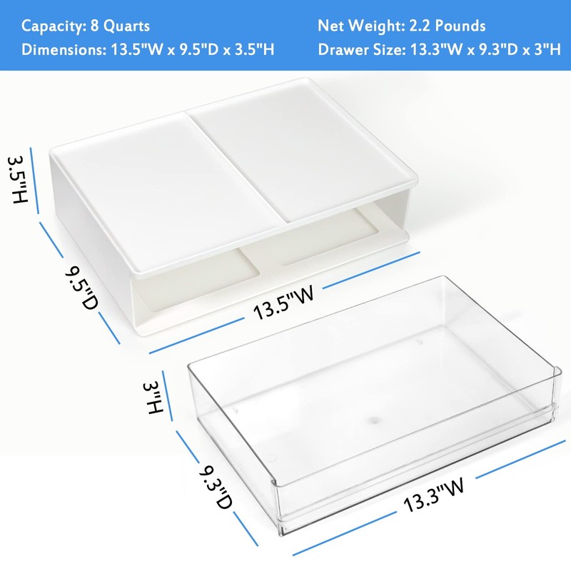 Harhana Printer Paper Holder Desk Organizer with Drawer, Stackable Desktop