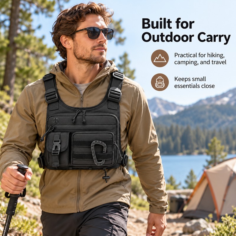 Men's Tactical Chest Bag for Outdoor Activities – Adjustable Shoulder