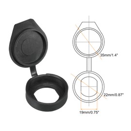 PATIKIL 22mm Door Lock Dust Cover, 8 Pack PE Plastic Waterproof Keys Panel Cam Lock Dust Cover Caps for 22mm Cam Lock, Black