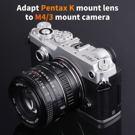 K&F Concept PK to M4/3 Adapter, Lens Mount Adapter for Pentax K PK Lens to Micro 4/3 MFT Mount Olympus Panasonic Cameras