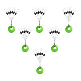 Mimilure 150/600 Pcs Rubber Fishing Bobber Stopper,6 in 1 Float Sinker Stops,Black Orange & Colorful Oval Cylinder,L M S Float Stop Available (Black & Cylinder, M-150PCS)