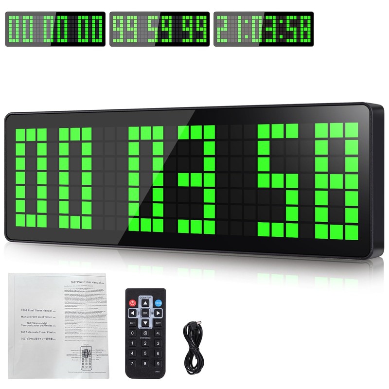 AnExer 13.2'' Gym Timer, Gym Clock, Large LED Digital Wall