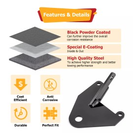 DYSO For Honda 250 Recon TRX ATV Ball Hitch 97-18 Powder Coated Finish With Hardware