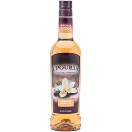 Upouria French Vanilla Coffee Syrup Flavoring, 100% Vegan, Gluten-Free, Kosher, 750 mL Bottle (Pack of 4) with 2 Syrup Pumps