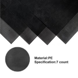 Caydo 4 Pieces 7 Count Black Plastic Mesh Canvas Sheets for Embroidery, Acrylic Yarn Crafting, Knit Crochet Projects and Make Aquarium Dividers (10.5 X 13.5 Inch)