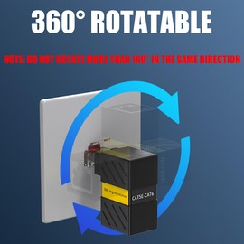 tunghey 2Pack Cat6 Ethernet Extenders 360° Rotation, Cat5 Cat6 Extension Adapter 90 Degree Right Angle Network LAN RJ45 Male to Female Connector