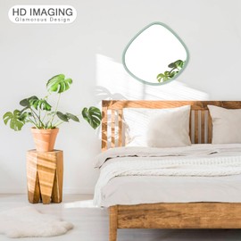 AOAOPQ Wall Mirror for Bathroom Vanity, Entryway Living Room with Metal Frame for Home Decor Light Blue