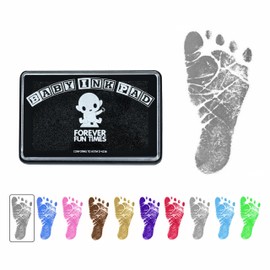 Clean and safe baby hand and foot print set by Forever Fun Times Ensure hundreds of detailed prints with a baby safe stamp pad