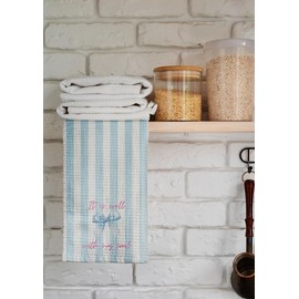Bnwepo Coquette Blue Bow Striped Christian Kitchen Towels, It is Well with My Soul Bible Verse Decor Dish Tea Towels for Kitchen, Preppy Girly Blue Hand Towels for Bathroom Decor, 16x24 Inches